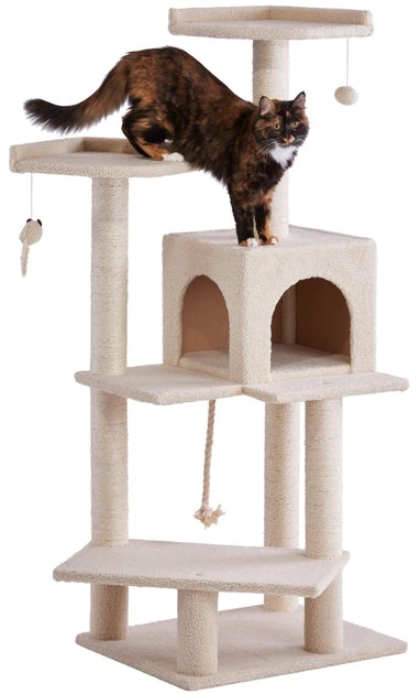 Frisco 57-in Faux Fur Cat Tree & Condo 4 Frisco 57-in Faux Fur Cat Tree & Condo - Image 2