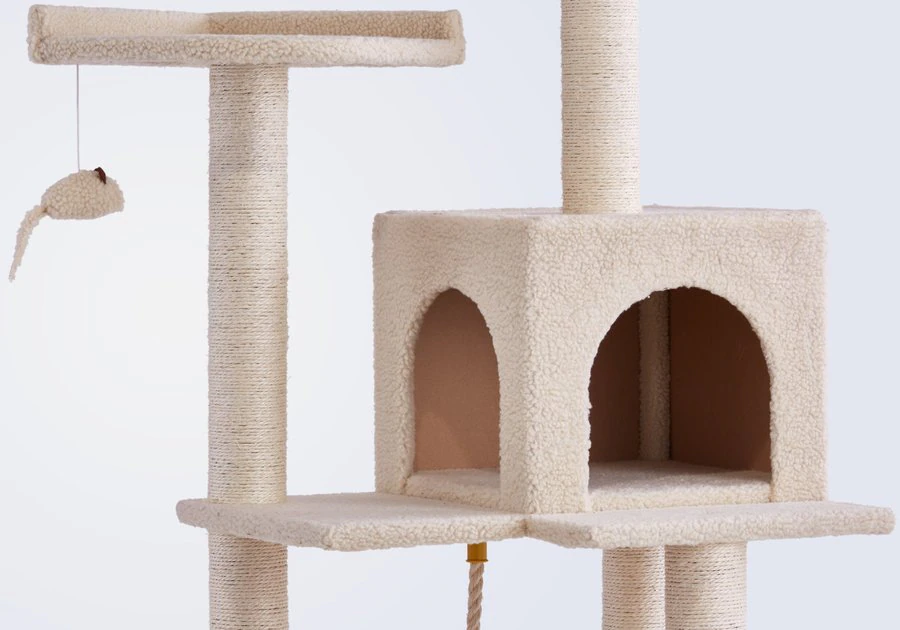 Frisco 57-in Faux Fur Cat Tree & Condo 6 Frisco 57-in Faux Fur Cat Tree & Condo - Image 4