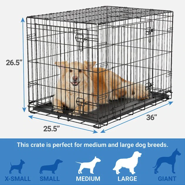 Frisco Heavy Duty Fold & Carry Double Door Collapsible Wire Dog Crate 4 Frisco Heavy Duty Fold & Carry Double Door Collapsible Wire Dog Crate - Image 2