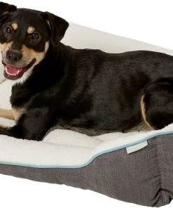 Frisco Sherpa Rectangular Bolster Dog Bed, Gray -Frisco Sales 2024 129483 PT4. SY630 V1578442390