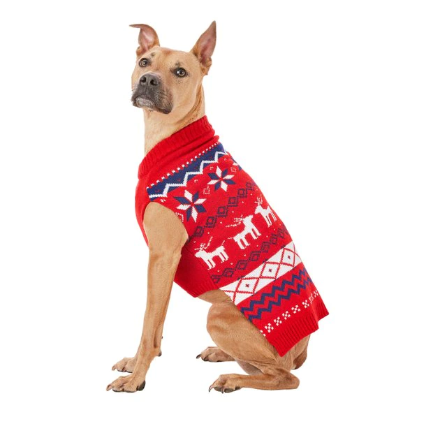 Frisco Dog & Cat Reindeer Fair Isle Sweater 3 Frisco Dog & Cat Reindeer Fair Isle Sweater