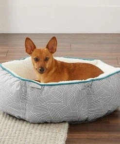 Frisco Sherpa Hexagon Bolster Cat & Dog Bed