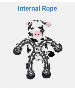 Frisco Plush with Inside Rope Squeaking Cow Dog Toy -Frisco Sales 2024 147063 PT2. SY630 V1542751621