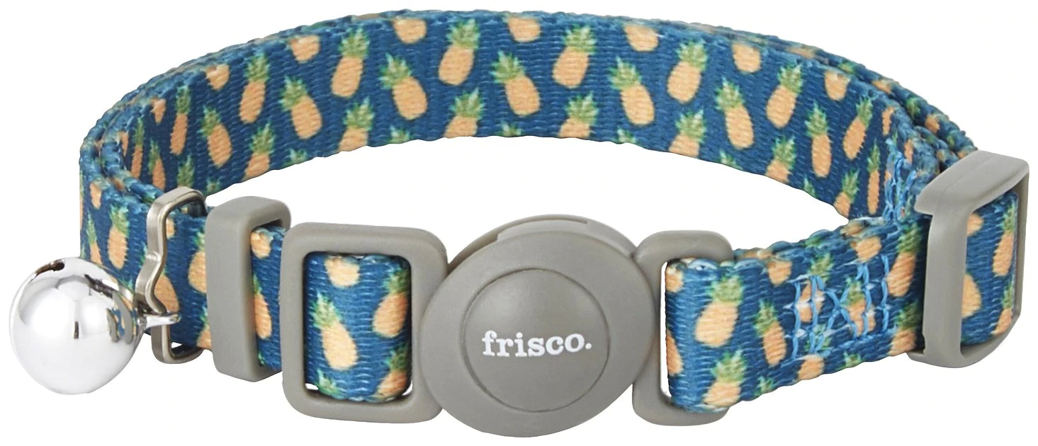 Frisco Pineapple Polyester Breakaway Cat Collar with Bell 3 Frisco Pineapple Polyester Breakaway Cat Collar with Bell