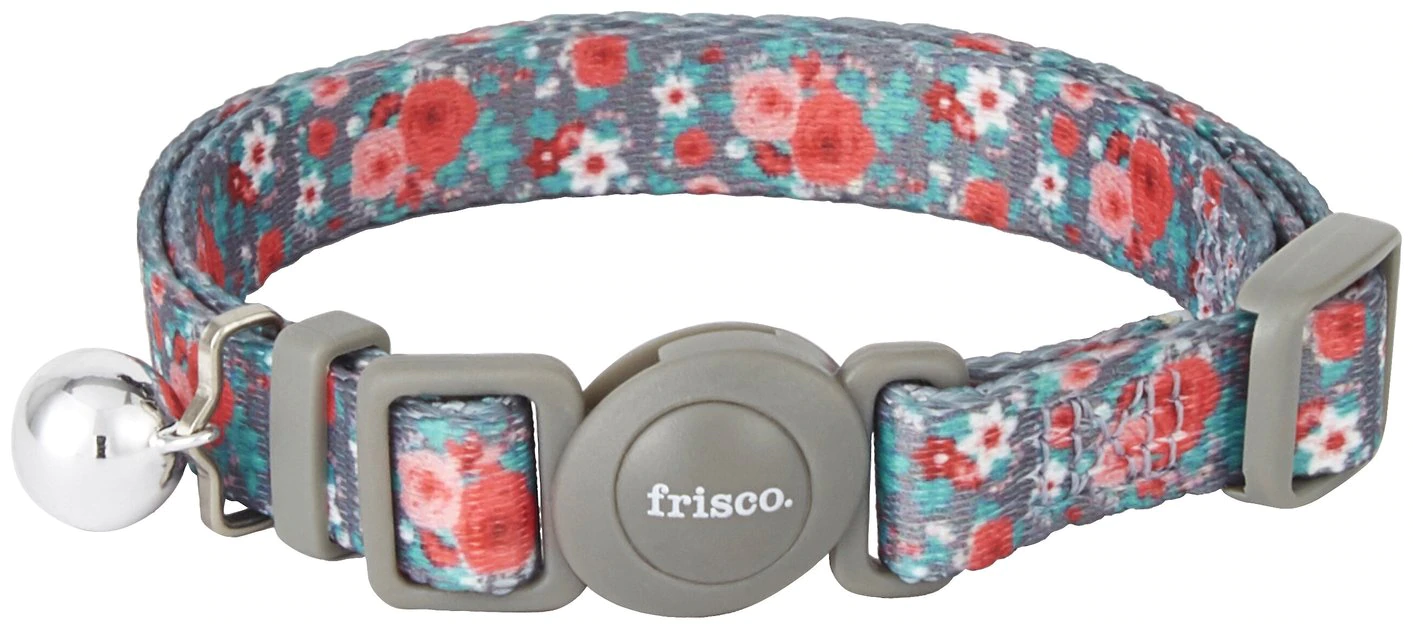 Frisco Rose Polyester Breakaway Cat Collar with Bell 3 Frisco Rose Polyester Breakaway Cat Collar with Bell