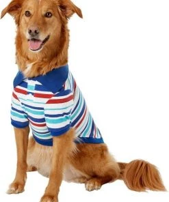 Frisco Striped Dog & Cat Polo Shirt, Red & Blue -Frisco Sales 2024 153589 PT2. SY630 V1624902457