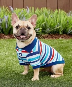 Frisco Striped Dog & Cat Polo Shirt, Red & Blue -Frisco Sales 2024 153589 PT6. SY630 V1624902158