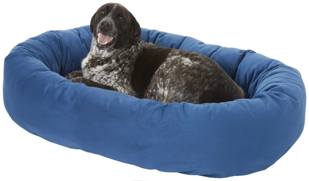 Frisco Velvet Round Bolster Dog Bed w/Removable Cover 5 Frisco Velvet Round Bolster Dog Bed w/Removable Cover - Image 3