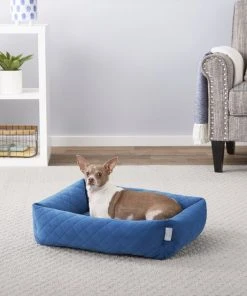 Frisco Velvet Rectangular Bolster Cat & Dog Bed