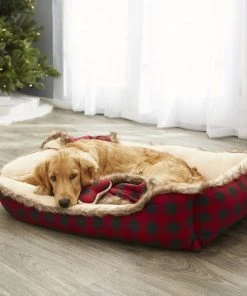 Frisco Buffalo Check Cuddler Pet Bed & Gift Set