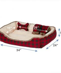 Frisco Buffalo Check Cuddler Pet Bed & Gift Set -Frisco Sales 2024 165333 PT2. SY630 V1578440339