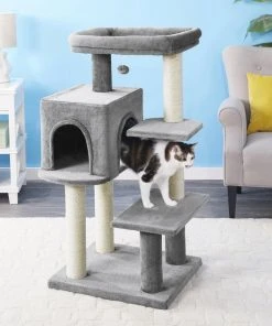 Frisco 48-in Heavy Duty Faux Fur Cat Tree & Condo