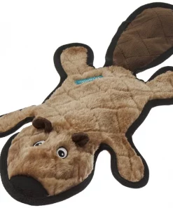 Frisco Flat Plush Squeaking Beaver Dog Toy