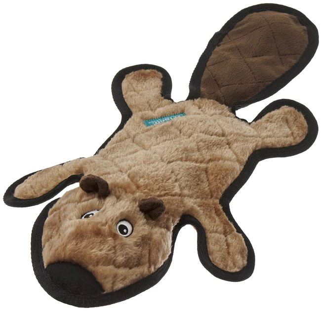 Frisco Flat Plush Squeaking Beaver Dog Toy 3 Frisco Flat Plush Squeaking Beaver Dog Toy
