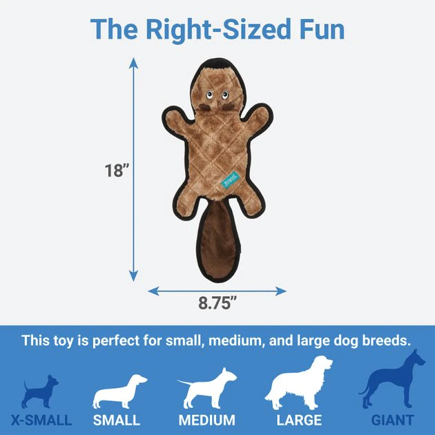 Frisco Flat Plush Squeaking Beaver Dog Toy 4 Frisco Flat Plush Squeaking Beaver Dog Toy - Image 2