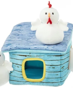 Frisco Hide & Seek Plush Chicken Coop Puzzle Dog Toy