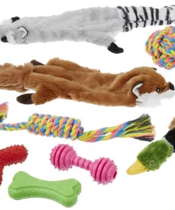Frisco Rope, Plush, & TPR Bundle Dog Toy, 10-Pack