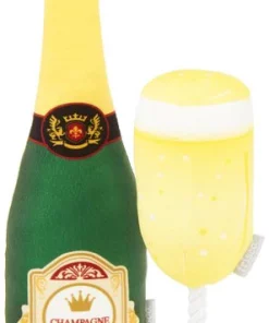 Frisco Plush Champagne & Flute Dog Toy, 2-pack