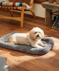 Frisco Quilted Plush Dog Crate Mat, Gray