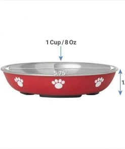 Frisco Heavy Duty Non-Skid Saucer Cat Bowl, Red Paw -Frisco Sales 2024 213423 PT1. SY630 V1600374529