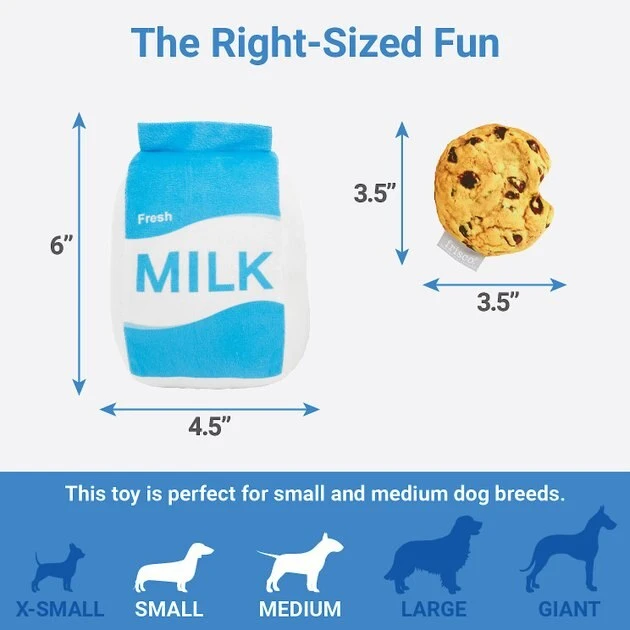 Frisco Plush Cookie & Milk Dog Toy, 2-pack 4 Frisco Plush Cookie & Milk Dog Toy, 2-pack - Image 2