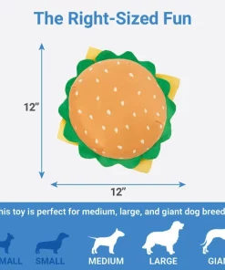 Frisco Burger Plush Squeaky Dog Toy -Frisco Sales 2024 213824 PT2. SY630 V1597156556