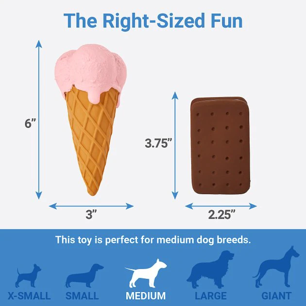 Frisco Ice Cream Sandwich & Ice Cream Cone Latex Dog Toy, 2-pack 4 Frisco Ice Cream Sandwich & Ice Cream Cone Latex Dog Toy, 2-pack - Image 2