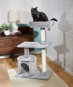 Frisco 38-in Cat Tree with Condo, Top Perch & Toy