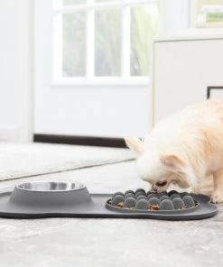 Frisco Silicone Slow Feeder Mat with Stainless Steel Bowl, 1.75 Cups -Frisco Sales 2024 215983 PT6. SY630 V1605666801