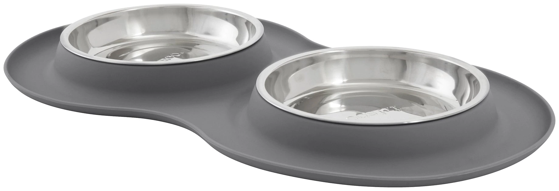 Frisco Double Stainless Steel Dog & Cat Bowl with Silicone Mat, Light Gray, 1.75 Cups 3 Frisco Double Stainless Steel Dog & Cat Bowl with Silicone Mat, Light Gray, 1.75 Cups