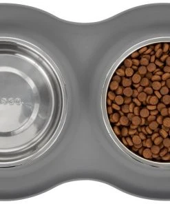 Frisco Double Stainless Steel Dog & Cat Bowl with Silicone Mat, Light Gray, 1.75 Cups 14 Frisco Double Stainless Steel Dog & Cat Bowl with Silicone Mat, Light Gray, 1.75 Cups -Frisco Sales 2024 215986 PT4. SY630 V1591020068