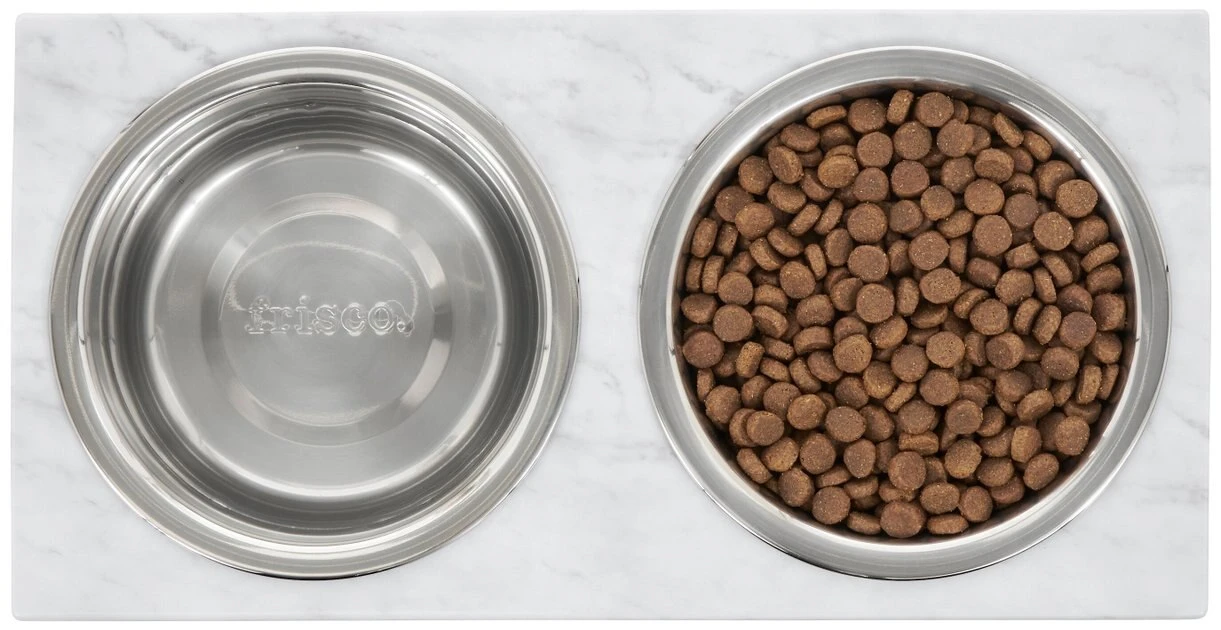 Frisco Marble Print Stainless Steel Double Elevated Dog Bowl 7 Frisco Marble Print Stainless Steel Double Elevated Dog Bowl - Image 5