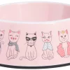 Frisco Pink Cute Cats Melamine Cat Bowl, 1.5 Cup