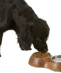 Frisco Double Stainless Steel Bowl, Wood Design, 0.75 Cup -Frisco Sales 2024 216068 PT6. SY630 V1605653814