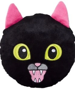 Frisco Black Cat Round Plush Squeaky Dog Toy