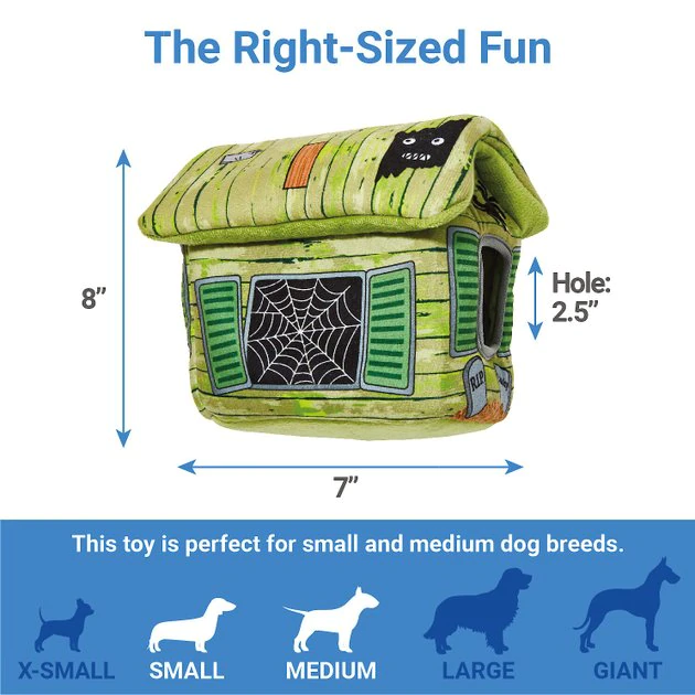 Frisco Halloween Haunted Shack Hide and Seek Puzzle Plush Squeaky Dog Toy 4 Frisco Halloween Haunted Shack Hide and Seek Puzzle Plush Squeaky Dog Toy - Image 2