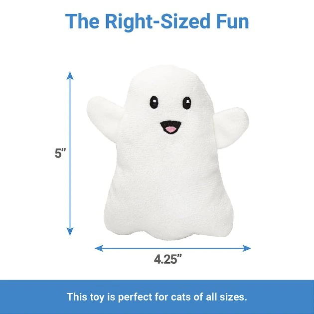 Frisco Halloween Spooky Cute Ghost Plush Cat Toy with Catnip 4 Frisco Halloween Spooky Cute Ghost Plush Cat Toy with Catnip - Image 2