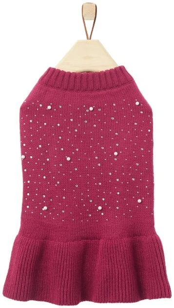 Frisco Faux Crystal & Pearl Dog & Cat Sweater Dress 5 Frisco Faux Crystal & Pearl Dog & Cat Sweater Dress - Image 3