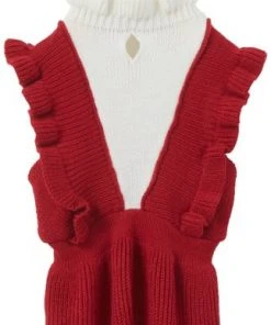Frisco V Ruffle Dog & Cat Sweater Dress -Frisco Sales 2024 223735 PT3. SY630 V1599569798