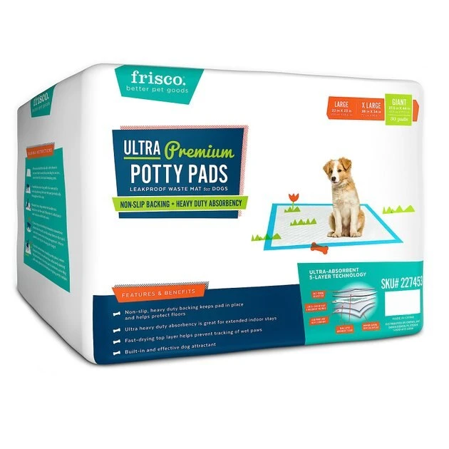 Frisco Giant Non-Skid Ultra Premium Dog Training & Potty Pads, 27.5 x 44-in 3 Frisco Giant Non-Skid Ultra Premium Dog Training & Potty Pads, 27.5 x 44-in