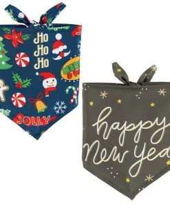 Frisco Holiday & New Years Dog & Cat Bandana, 2 pack