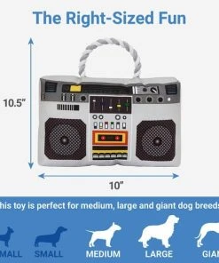 Frisco Retro Boombox Plush with Rope Squeaky Dog Toy -Frisco Sales 2024 230288 PT1. SY630 V1599945381