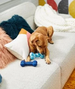 Frisco Retro Denim & Swirl Bone TPR Squeaky Dog Toy -Frisco Sales 2024 230341 PT3. SY630 V1601947274