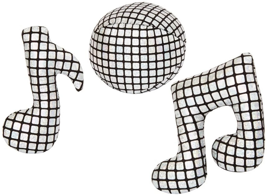 Frisco Retro Plush Squeaky Disco Dog Toy, 3 count 3 Frisco Retro Plush Squeaky Disco Dog Toy, 3 count