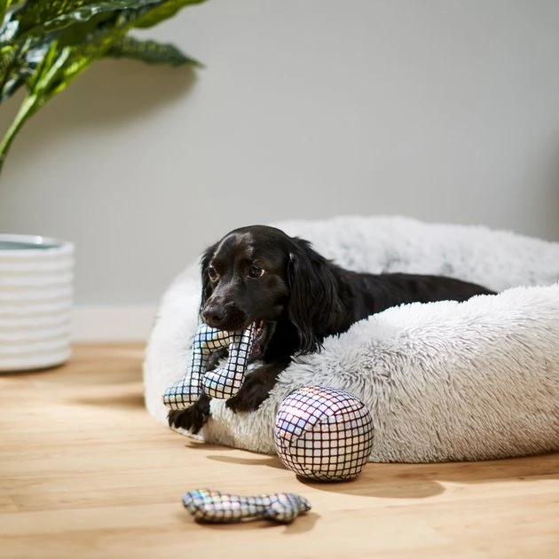 Frisco Retro Plush Squeaky Disco Dog Toy, 3 count 5 Frisco Retro Plush Squeaky Disco Dog Toy, 3 count - Image 3