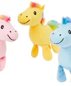 Frisco Retro Colorful Pony Plush Squeaky Dog Toy