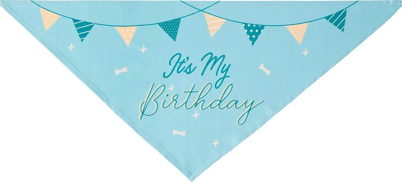 Frisco It's My Birthday Dog & Cat Bandana, Blue 7 Frisco It's My Birthday Dog & Cat Bandana, Blue - Image 5
