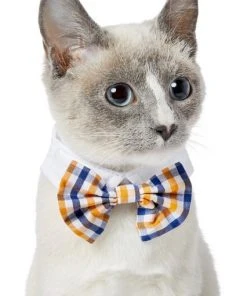 Frisco Plaid Dog & Cat Bow Tie, Orange & Blue -Frisco Sales 2024 248723 PT2. SY630 V1613767680
