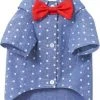 Frisco Polka Dot Chambray Dog & Cat Button Up Shirt