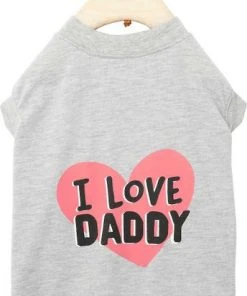 Frisco I Love Daddy Dog & Cat T-Shirt, Gray